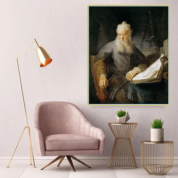 Rembrandt《Apaštalas Paulius》Citon Drobė Meno Aliejaus tapybos Kūrinys Plakato Nuotrauką Šiuolaikinės Sienų dekoras Namų kambarį Apdaila