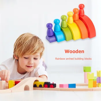 1 Rinkinys Vaivorykštė Architekturinis statybinis Blokas Žaislai, Dėlionės Krūvas Plytų Vaikams, Vaikų Kūrybos Blokai