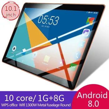 10.1 Colių IPS Ekranas Android 8.0 Ten-core Tablet PC 6GB+64GB Dual SIM Card Slots 3G Telefonu Su GPS, FM (JAV, ES, UK AS)