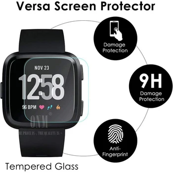 10 Vnt Premium Grūdintas Stiklas Fitbit Atvirkščiai & Versa Lite Smartwatch Screen Protector, Plėvelė, Priedai (Ne Atvirkščiai 2)
