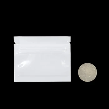 100 Vnt. Balta Zip-Lock Plastiko Pakuotės Maišeliai su Užtrauktuku Savarankiškai Antspaudas Ziplock Poli Pakuotės Maišelis Baltos spalvos Aliuminio Folija Zip Bags