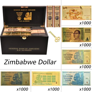 1000pcs Zimbabvė Aukso Banknotų $Z100 Trilijono/100 Quintrillion/5 Octillion/100 Decillion Doleris Padirbtų Pinigų, Popierius, Verslo Dovanos