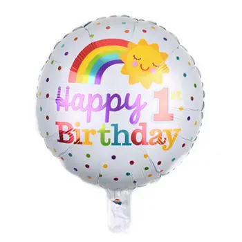 10vnt 18inch turas vaivorykštė balionu, 1-ojo gimtadienio balionas vienerių metų skaičius 1 gimtadienio dekoracijos vaikams