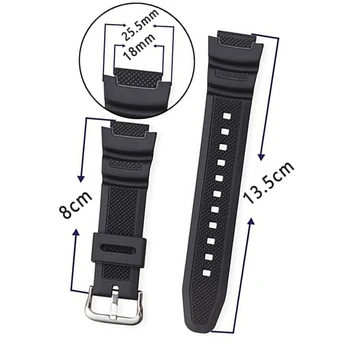 18mm Silikono Watchband už Casio AE-1000w AQ-S810W SGW-400H / SGW-300H Smartwatch Dirželio Pakeitimo Casio Apyrankė