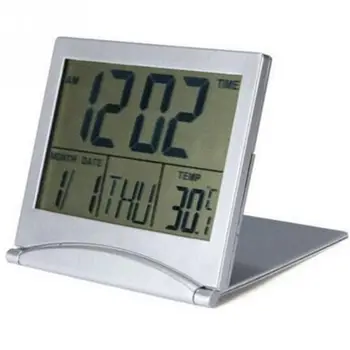1PC Lankstymo LCD Skaitmeninis Laikrodis-Žadintuvas Stalas Temperatūra Kelionės Žadintuvas Namų Kelionės Skaitmeninis Žiūrėti