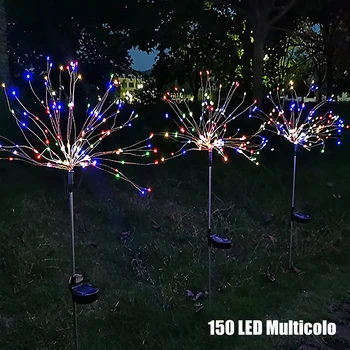 1pcs Lauko LED Saulės Fejerverkų Šviesos 90/150 Led Vandeniui String Pasakų Šviesos Sode Gatvės Kalėdinė Dekoracija