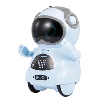1pcs Protingas Mini Pocket Robotas Vaikščioti Muzikos, Šokio Šviesos Balso Atpažinimo Pokalbį Kartoti Protingas Vaikams, Interaktyvus Žaislas