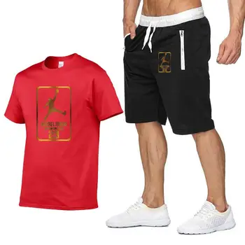 2 dalių komplektas vyrai, komplektai, jordanija 23 marškinėliai šortai vasarą trumpi tracksuit vyrų sportinis kostiumas bėgiojimas tracksuit krepšinio jersey