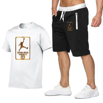 2 dalių komplektas vyrai, komplektai, jordanija 23 marškinėliai šortai vasarą trumpi tracksuit vyrų sportinis kostiumas bėgiojimas tracksuit krepšinio jersey
