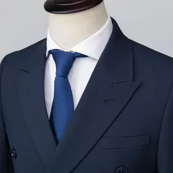 2 Vnt Vestuvių Tamsiai Mėlynas Kostiumas Vyrams 2020 M Slim Fit Italijos Dvigubo Breasted Kostiumai Mens Vestuvių Tinka Smokingas Oficialių Verslo Drabužiai