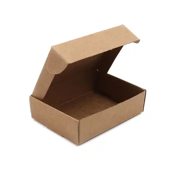 20 Vnt Doreen Box Popieriaus Pakavimo ir Laivybos Dėžės Stačiakampio Ruda Balta ir Juoda Spalvos Dėžutė Papuošalams 8cm x 6cm x 2.2 cm