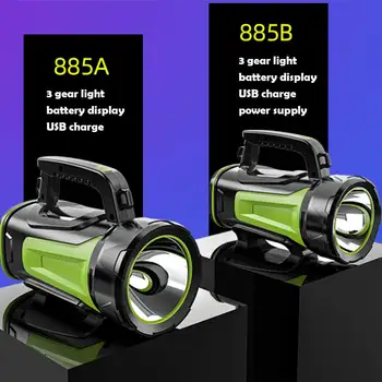 200-800W Super šviesus Galingas USB LED žibintuvėlis Paieška žibintus nakties šviesos lempos vertus Stovyklavimo žibintas įkraunamas akumuliatorius