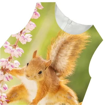 2018 m. Rudens ir žiemos Mergaičių, kūdikių voverės spausdinti Aukštos kokybės užsakymą suknelė Vintage suknelė Vaikų drabužius, 2-10Y