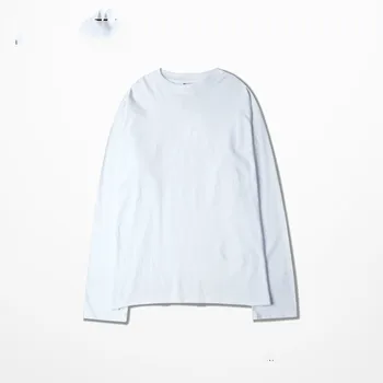 2019 Korėjos Mados Mėlyna Spalva Long Sleeve T Shirt Kanye Riedlentė Streetwear T-Shirt Hip Hopo Mėgėjams Pora T Marškiniai Vyrams, Moterims