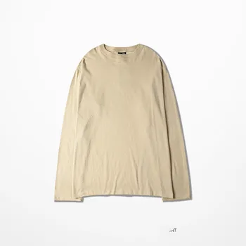 2019 Korėjos Mados Mėlyna Spalva Long Sleeve T Shirt Kanye Riedlentė Streetwear T-Shirt Hip Hopo Mėgėjams Pora T Marškiniai Vyrams, Moterims