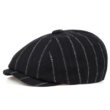 2019 naujas newboy skrybėlę dryžuotas stiliaus beretė skrybėlę rudenį ir žiemą šiltas lauko skrybėlės vyrų ir moterų universalus dangtelis atsitiktinis kepurės
