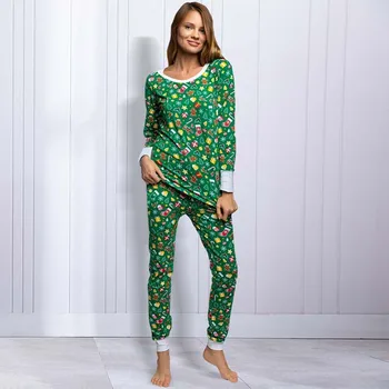 2020 m. Rudenį Kalėdų Pajama Nustatyti Moterų Homewear Žiemos Spausdinti Ištaigingas Dėvėti Moterų Sleepwear Kalėdos Namuose Kostiumas Loungewear Nustatyti Ponios