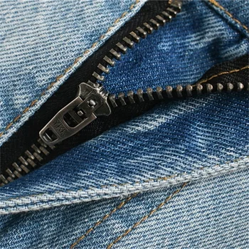 2020 m. rudenį moterų naujos mados paaukštintu liemeniu ripped jeans street asmenybė, temperamentas yra ploni ir tiesūs kojų kelnės