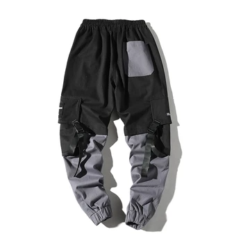 2020 Medvilnės Vyrų Haremas Pants Mens Atsitiktinis Poilsiu Plati Juostelė Taktinis Krovinių Kelnės Harajuku Streetwear Hip-Hop Kelnės
