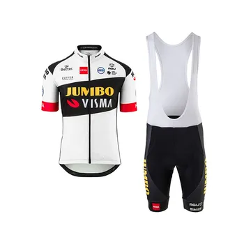 2020 Naujas JUMBO VISMA čempionų komanda dviračių džersis nustatyti dviračių profesinės užsakymą drabužių nuoma rinkiniai geltona džersio ciclismo maillot