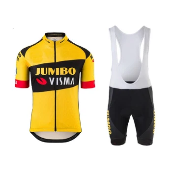 2020 Naujas JUMBO VISMA čempionų komanda dviračių džersis nustatyti dviračių profesinės užsakymą drabužių nuoma rinkiniai geltona džersio ciclismo maillot