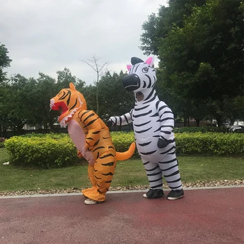 2020 Naujas Pripučiami Kostiumai Gyvūnų Tigras Zebra Talismanas Kostiumas Šalis, Vaidmuo Žaisti Helovinas, Kalėdos Cosplay Kostiumu Vyras, Moteris