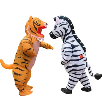 2020 Naujas Pripučiami Kostiumai Gyvūnų Tigras Zebra Talismanas Kostiumas Šalis, Vaidmuo Žaisti Helovinas, Kalėdos Cosplay Kostiumu Vyras, Moteris