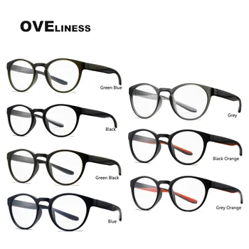 2020 Retro vyriški akiniai Apvalūs akiniai rėmeliai vyrų Optinis Trumparegystė Recepto, Aišku, akiniai Vyras visą TR90 akinių rėmeliai