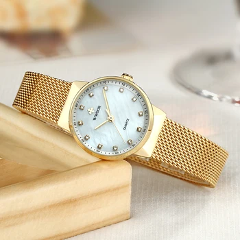 2020 WWOOR Top Brand Prabangūs Krištolo ir Deimantų, Aukso Moterų Apyrankės Žiūrėti Ponios Suknelė Kvarco Mažų Rankinių Laikrodžių Moterų Reloj Mujer