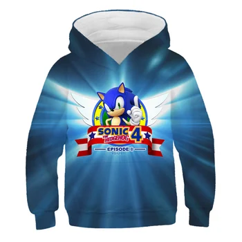 2020Children vyriški ilgomis Rankovėmis Megztinis Karšto Pardavimo Berniukas Animaciją Sonic the Hedgehog Hoodies Sporto Shirt Baby Girl Viršutiniai drabužiai Vaikams hoo