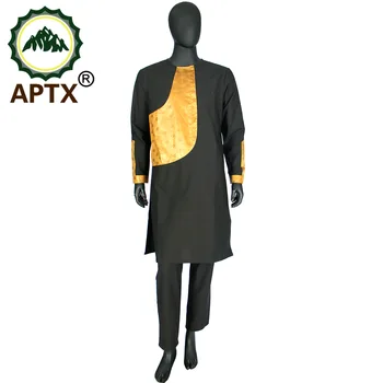 2021 m. pavasarį naują afrikos, drabužiai, vyriški kostiumas APTX ilgomis rankovėmis o-kaklo kelio ilgis top+kulkšnies ilgio kelnės medvilnės TA731606
