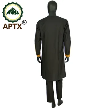 2021 m. pavasarį naują afrikos, drabužiai, vyriški kostiumas APTX ilgomis rankovėmis o-kaklo kelio ilgis top+kulkšnies ilgio kelnės medvilnės TA731606