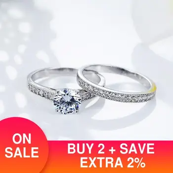 2021 prabanga halo 925 sterlingas sidabro vestuvių žiedas rinkinys moterims, jubiliejaus dovana, juvelyriniai dirbiniai didmeninė серебро 925 кольцо R5865