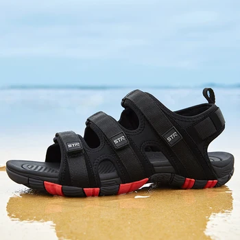 2021 Vasaros Sandalai Vyras Juodosios Vandens Batai Plokščias Guminis Padas Sandalai Didelis Markės Lauko Spotrs Sneaker Mokyklos Berniukų Batai