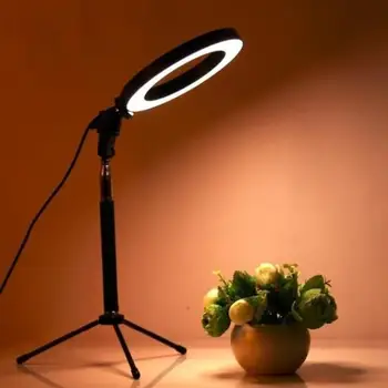 20cm/26cm LED Selfie Žiedas, Šviesos, Fotografijos RingLight makiažo Video su Pritemdomi Trikojo telefono Stovas Lempos Užpildyti Šviesos Ratas