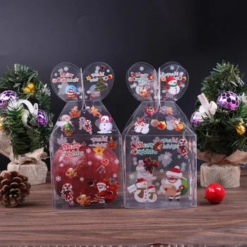 20pcs PVC Skaidri Saldainių Dėžutė papuošalai Kalėdų Dovanų Dėžutės ir Pakuotės Santa Claus Sniego Briedžių, Elnių Candy Apple Dėžės