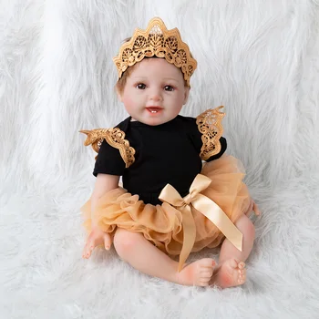 22 colių 56CM Realaus Kūno Silikono Cute Girl Reborn Baby Doll Žaislas Kūdikiams Princesė Lėlės Bebes Atgimsta Bonecas Brinquedos dovanos