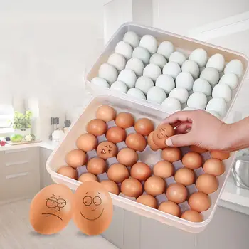 34 Skyrelio Kiaušinių Dėklas Vieno Sluoksnio Kiaušinių Išsaugojimo Dėklas Šviežių Dėžutė Su Dangčiu Kiaušinių Išsaugojimo Langą