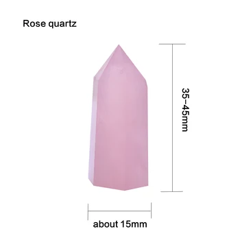 35-45mm 1pc Gamtos Crystal Rose Kvarco Taško Gydymo Akmuo Šešiakampės Prizmės Obeliskas Lazdelė Gydymo Papuošalai Akmuo