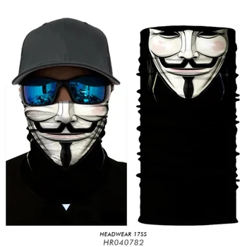 3D Anonimas Kaukė Bandana Dviračių veidui Šalikas Vyrams Žygiai Facemask Lankelis galvos Apdangalai, V for Vendetta Bufanda Neck Gaiter Vyrai