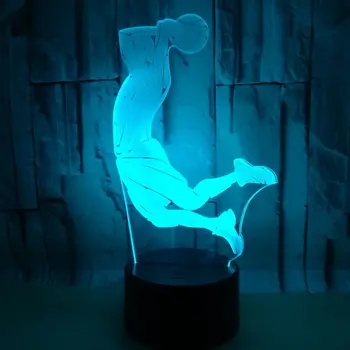 3D LED USB Mados Sportininkas, Krepšinio, Šaudymo Vyras Dekoratyvinis Miegamasis Nakties Šviesos Draugai Dovanos Spalvotų Lempų Apšvietimo Kabelis