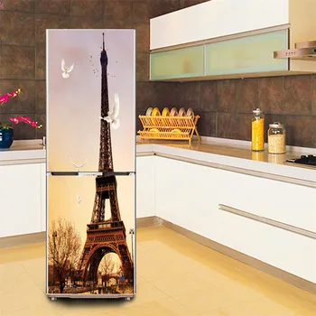 3D Lipni Tapetai Šaldytuvas Apdailos Plakatas Durų Lipduką virtuvės Spintelė Vandeniui Nuimamas Sienos Lipdukas Freskos