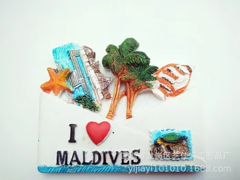 3d Magnetas Šaldytuvas Maldyvai Seaview Salų Turizmo Suvenyrų Derva, Šaldytuvas Magnetai, Virtuvės Reikmenys Apdaila Namo