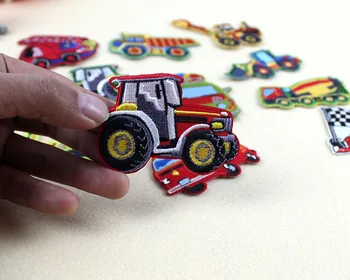 3D rankų darbo mielas Ekskavatorius-Krautuvas automobilių pleistrai vaikams drabužių geležies pleistras Siuvinėjimo lazdos
