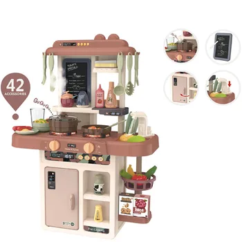 42PCS Vaikai Modeliavimas Virtuvės Žaislų Rinkinys Apsimesti Žaisti Miniatiūrinės Maisto Mini Virtuvės Purškimo Vanduo, Kepimo Lentelės Vaikų Dovanų