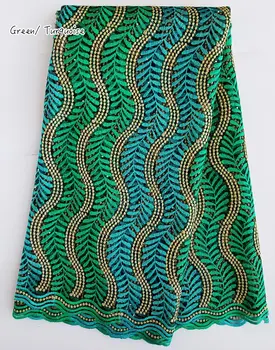 5 metrų gražus siuvinėjimas Afrikos tiulio nėrinių Minkštas prancūzijos nėrinių audinio Nigerijos siuvimo vakare gown aukštos kokybės Geras pasirinkimas