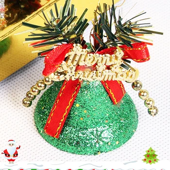 6pcs/box Kalėdų Eglutė Dekoratyviniai Spalvoti Varpeliai Aukso Milteliai Dekoratyviniai Plastiko Bell Kalėdų Eglučių Papuošalai, Aksesuarai