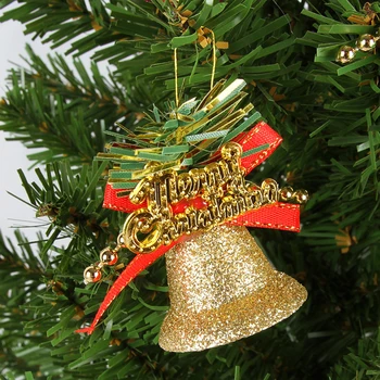 6pcs/box Kalėdų Eglutė Dekoratyviniai Spalvoti Varpeliai Aukso Milteliai Dekoratyviniai Plastiko Bell Kalėdų Eglučių Papuošalai, Aksesuarai