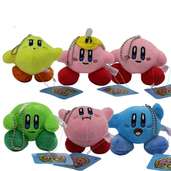 6pcs/daug 7cm Kirby Pliušinis Žaislas Mielas Rožinis Pakabukas Kirby Keychains Kirby Žaidimo Veikėjas Minkštas Įdaryti Žaislas Dovana Vaikams