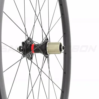 700C 45mm kelių dviratis cyclocross ratų diskiniai stabdžiai anglies ratų kniedė, skirta vamzdinės anglies ratų center lock stebulės